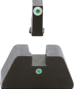 AMERIGLO Optic Compatible Sight Set for Glock – 3XL Tall Green Tritium White Outline Front, Single Green tritium dot Rear .365″ F .451 R 2
