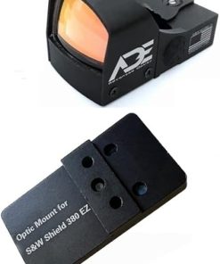 Ade Advanced Optics Crusader RD3-009 Red Dot Sight + Optic Mounting Plate for Smith Wesson SW MP 380 Shield EZ Pistol + Standard Picatinny Mounting Plate