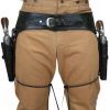 Western Dual Gun Belt Holster, Vintage Revolver Double Holster Belt Cowboy Adjustable Belt Leather Gun Cover for Cosplay Gear