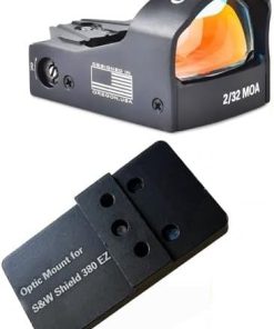 Ade Advanced Optics Delta Pro RD3-012 PRO Motion Awake, Multi Reticle Red Dot + Optic Mounting Plate for Smith Wesson SW MP 380 Shield EZ Pistol + Standard Picatinny Mounting Plate