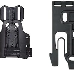 SAFARILAND Drop Flex Adapter with Single Strap Leg Shroud for Gun Holsters, Assembly Polymer & QLS19 Quick Duty Holster Locking Fork System (Black) Small