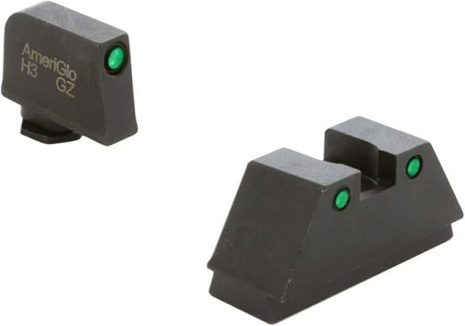 AMERIGLO Optic Compatible Sight Set for Glock - XL Tall Green Tritium Black Outline .315" Front, Green Tritium Black Outline .394" Rear