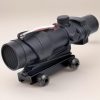 Hunting 4X32 Prism Scope Optical Sight Red Fiber Reticle Sights Black