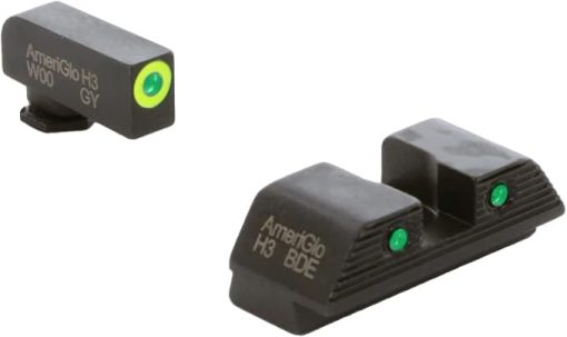 AMERIGLO Trooper Series - Three-Dot Green Tritium Design Walther Set Front Outline LumiGreen Fits PDP Models