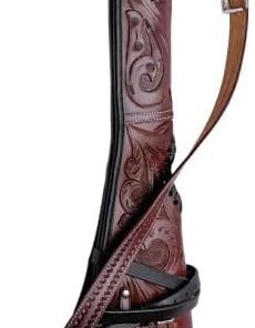 Hulara Real Leather Rifle Scabbard for Lever Action Rifle Case Shotgun Scabbard Carved Saddle Scabbard For Henry Big Boy Rifle With Padded Interior Protection