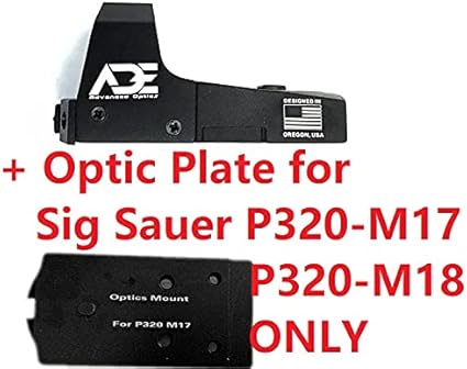 Ade Advanced Optics RD3-006 Green Dot Sight + Optic Mounting Plate for Sig Sauer P320 M17 / M18 Pistol 2 Ade Advanced Optics RD3-006 Green Dot Sight + Optic Mounting Plate for Sig Sauer P320 M17 / M18 Pistol - Image 2