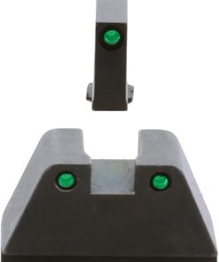 AMERIGLO Optic Compatible Sight Set for Glock – 2XL Tall Green Tritium 3 dot Sight Set Black Outlines .350″ F .429″ R 2