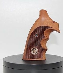S&W K/L Frame Square Butt Walnut Wood Grips 2