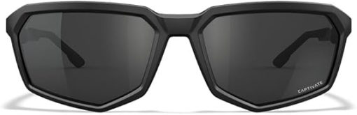 Wiley X WX Recon Sunglasses Safety Glasses for Men Shatterproof UV Eye Protection for Combat and Shooting Captivate Grey Lenses Matte Black Frames - Image 2