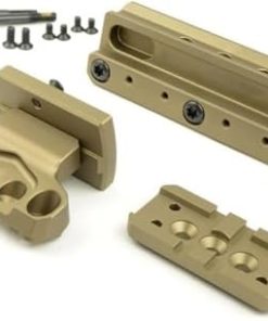 Offset Optic Scopes Mount for RMR & T2 Red Dot Sight Base Plate, Fast Adapter for ACOG VCOG Fiber Optic Red Dot, Tan (ACOG Mount+Offset Mount) 2