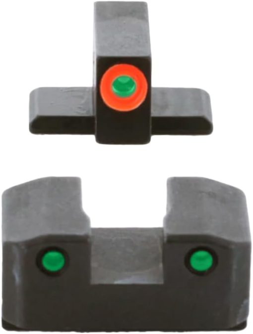 AMERIGLO Trooper Series - Three-Dot Green Tritium Design Springfield Set Front Outline Orange Fits Hellcat OSP - Image 2
