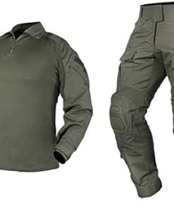 IDOGEAR Men G3 Assault Combat Uniform Set with Knee Pads Camo Camouflage Tactical Airsoft Hunting Paintball Gear