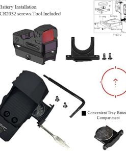 Gotical Multi-Reticle 2 MOA & 65 MOA Circle Open Reflex Sight, QD Auto Lock, Integral High See – thro Picatinny Mount, with Internal Battery, Quick Release Mount 2