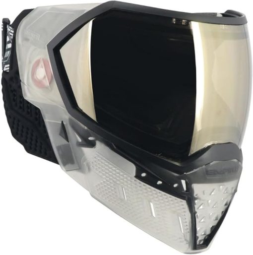 Empire EVS Paintball Mask/Goggle Clear/Black w/PBB Barrel Plug - Black Chrome Mirror Thermal Lens