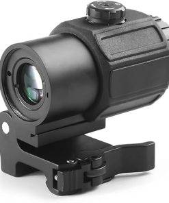 G33/G43/G45 3X/5X Riflescope Magnifier, Holographic Sight, 3x/5X Mirror Magnifying Glass, Side Foldable Flip Adjustment, with Switch to Side Quick Detachable QD Mount 2