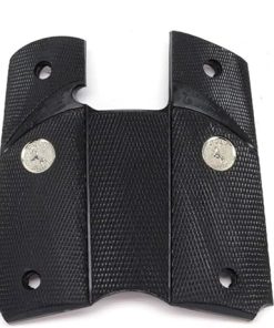 Colt Pachmayr 1911 Silver Medallion Wrap-Around Grip. Full Size., Black
