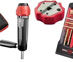 Real Avid Gunsmithing Torque Wrench Kit | All in One Torq Driver Tool with Screwdriver Bit Set & Brass Punch Set & Hammer + Non-Slip Magnetic Bench Block | 7 Premium Brass Pin Punches