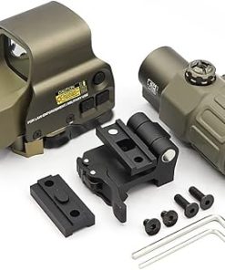 558 Green Red Dot Reflex Sight + G33 3X Magnifying Glass Combo, Optical Holographic Hybrid Sight with G33 Magnifier, Quick Release Rollover Multiplier 2