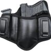 Fujobi Pancake Left Hand Holster, Gun IWB Holster Faux Leather Compatible with G19 23 32 26 27 30 33, M&P Shield, XDs, P320, Taurus
