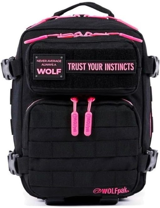 WOLFpak 9L Mini Meal Prep Management Backpack (Black Neon Pink) Lunch Box, Cooler, Travel, Insulated Bag, Daypack - Image 2