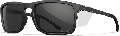 Wiley X WX Axe Sunglasses Safety Glasses for Men Shatterproof UV Eye Protection for Combat, Shooting Captivate Polarized Grey Lenses Matte Black Frames - Image 2