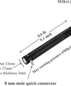 Pcp Air Cylinder Airgun Barrel, Compatible for Hatsan Long BullBoss Fill Air Tube Black High Pressure for Airgun (9.1 inch) 2