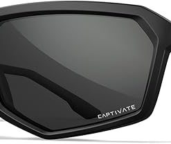 Wiley X WX Recon Sunglasses Safety Glasses for Men Shatterproof UV Eye Protection for Combat and Shooting Captivate Grey Lenses Matte Black Frames