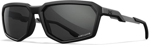 Wiley X WX Recon Sunglasses Safety Glasses for Men Shatterproof UV Eye Protection for Combat and Shooting Captivate Grey Lenses Matte Black Frames