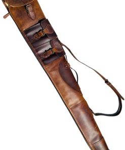 Premium Leather Gun Slip for Shotguns fits upto 50-52 Inch -Gun case for shotguns- Hunting Bag – Leather Gun Cover – Full Buff Leather, Fur Lined Ultimate Safeguard