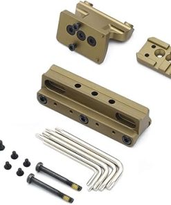 Offset Optic Scopes Mount for RMR & T2 Red Dot Sight Base Plate, Fast Adapter for ACOG VCOG Fiber Optic Red Dot, Tan (ACOG Mount+Offset Mount)