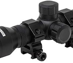 Dead Ringer 2.5 x 20mm Shotgun Scope in Clamshell with Mounts, Compact Gun Scope, Black