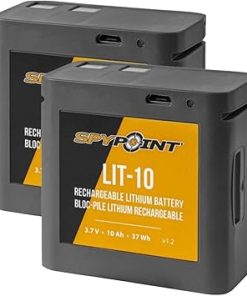 SPYPOINT LIT-10 3.7V Rechargeable Lithium Battery Link-Micro | Cell-Link 10 200mAh for Cellular Trail Cameras with Charging Power Cable Included | Cell Cameras for Hunting Lithium Battery (2 PK)