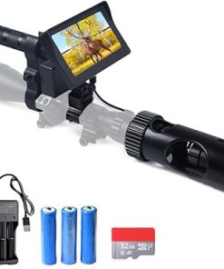 Night Vision Scope for Riflescope Long Viewing Range Night Hunting Clear Vision with Camera Infrared Flashlight and 4.3 inch Display Screen