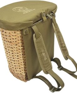 Acropolis Wicker Forage Basket Backpack – Basket for Mushroom Picking – Mushrooms Foraging Bag with Straps for Forager, Belt Forage Basket Pouch for Hiking, Camping, mini