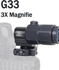 G33 3X Magnifier Holographic Sight for Red Dot Sight，with Standard Spacer Mount & Side FILP Up QD Mount & Lens Protection Cover，Quick Release，Multi Coated Glass，Lightweight & Compact 2