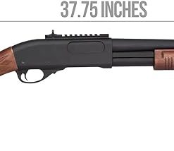 GoldenBall & Eagle M870 Three Round/Six Round-Shot Pump Action Gas Steel Airsoft Shotgun – Black & Wood 2