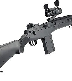 Evike Airsoft – AGM Airsoft M14 Full Size Airsoft Spring Powered Rifle + Red Dot (Color: Black) 2