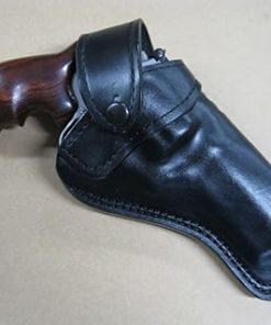 Azula Custom Leather Cross Draw Outdoor Gun Belt Holster for Colt Python 4.25″ Barrel Revolver Black Right Hand