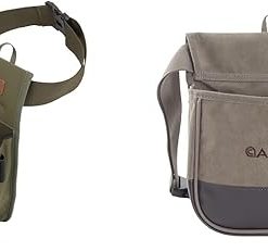 Allen Company Triumph Rip-Stop Double Compartment Shell Bag & 52 inch Waist Belt, Holds 50 Empty Hulls, Olive Green