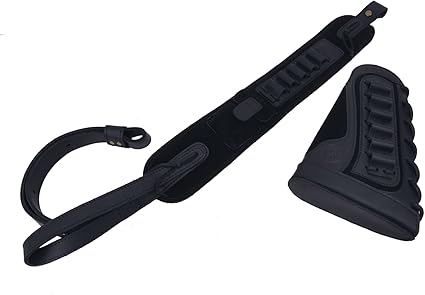 Leather Rifle Shotgun Buttstock Cover with Match Gun Sling for .357 .30-30 .30-06 .45-70 .22LR 12GA 16GA 20GA 2