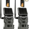 SPYPOINT Flex-S Solar Cellular Trail Camera, Integrated Solar Panel, On-Demand Capable, LTE Connectivity, 100-foot Flash/Detection Range with LIT-22 Rechargeable Batteries Option (2 Pack)