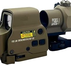 558 Green Red Dot Reflex Sight + G33 3X Magnifying Glass Combo, Optical Holographic Hybrid Sight with G33 Magnifier, Quick Release Rollover Multiplier