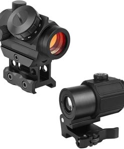 GOTICAL Finger Sight Set, Fixed Backup Front and Rear Sight BUIS Set, Fit Picatinny Rail and Weaver (Combo of – Dot Sight + 3X Magnifier)