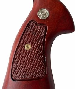 BMPL Hardwood Grips Compatible with N Frame Square Butt Handgun Checkered Revolver Open Back Handmade Handcraft Deluxe #N091 2