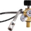 Owfeel M18x1.5 DIN Valve Scuba Adapter with Gauge, 4500Psi/300Bar High Pressure Compressor Pcp Paintball Filling Station,24 inch Soft Hose Pcp Charging Valve for Air Tank, PCP Air Rifle, Paintball