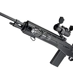 Evike Airsoft – AGM Airsoft M14 Full Size Airsoft Spring Powered Rifle + Red Dot (Color: Black)