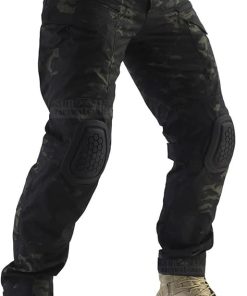 Combat Pants Men’s Airsoft Paintball Tactical Pants with Knee Pads Hunting Camouflage Military Trousers