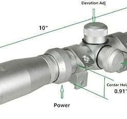 Long Eye Relief Rifle Pistol Scout Scope 2-7×32 Scope for Mosin Nagant M44 M91/30 M38 with Weaver Rings Silver Color 2
