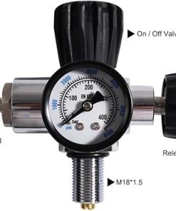 TUXING 6000PSI High Pressure PCP Paintball Fill Station, 6000PSI Gauge, Stainless Steel Valve HPA CO2 Tank DIN Charging System (M18*1.5) 2