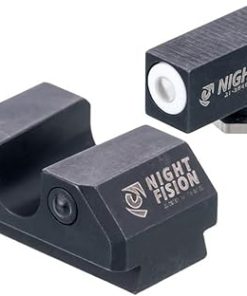 Night Fision Standard Height Perfect Dot Tritium Night Sight Set Compatible with Taurus G3C/GX4, White Front Ring, U Notch Black Rear Rings 2